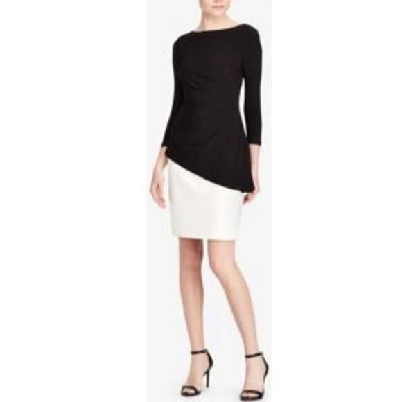 Lauren Ralph Lauren Size 10 Colorblock Sheath Dress Women’s Cocktail Party Work - Picture 1 of 13